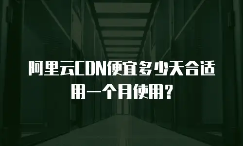 阿里云CDN便宜多少天合适用一个月使用？