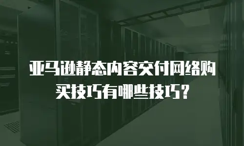 亚马逊静态内容交付网络购买技巧有哪些技巧？