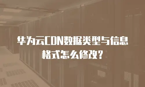 华为云CDN数据类型与信息格式怎么修改？