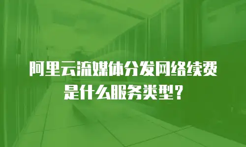 阿里云流媒体分发网络续费是什么服务类型？