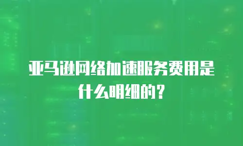 亚马逊网络加速服务费用是什么明细的？