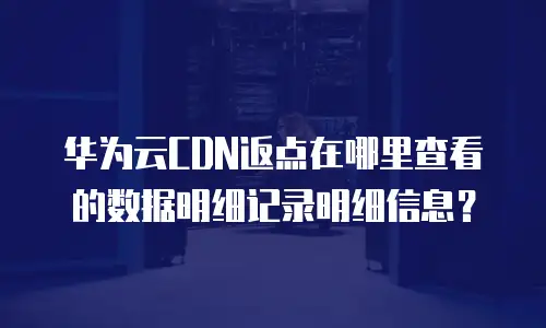 华为云CDN返点在哪里查看的数据明细记录明细信息？