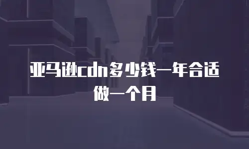 亚马逊cdn多少钱一年合适做一个月