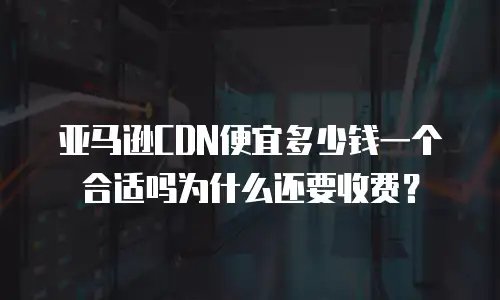 亚马逊CDN便宜多少钱一个合适吗为什么还要收费？