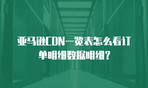 亚马逊CDN一览表怎么看订单明细数据明细？