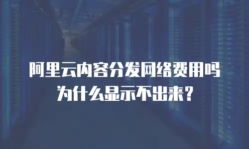 阿里云内容分发网络费用吗为什么显示不出来？