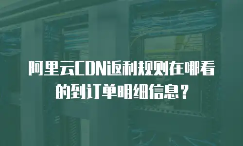 阿里云CDN返利规则在哪看的到订单明细信息？