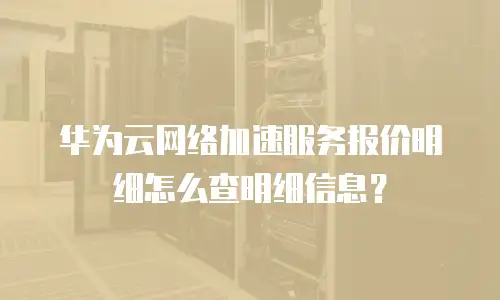 华为云网络加速服务报价明细怎么查明细信息？