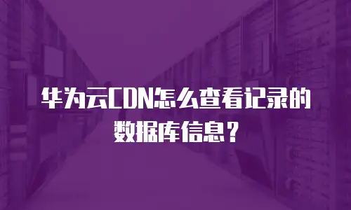 华为云CDN怎么查看记录的数据库信息？