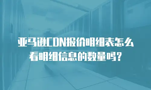 亚马逊CDN报价明细表怎么看明细信息的数量吗？