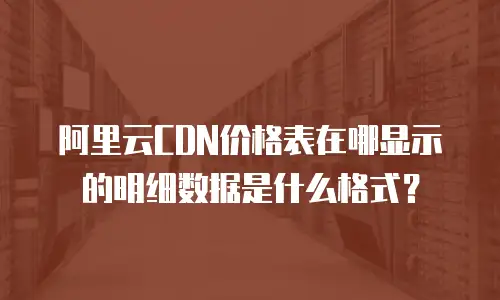 阿里云CDN价格表在哪显示的明细数据是什么格式？