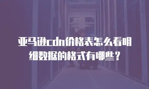亚马逊cdn价格表怎么看明细数据的格式有哪些？