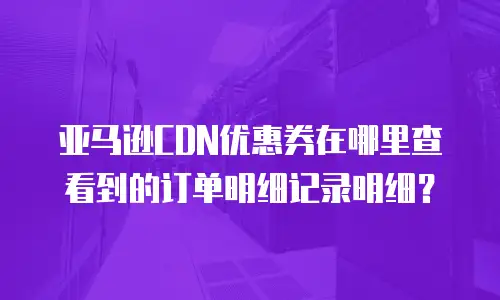 亚马逊CDN优惠券在哪里查看到的订单明细记录明细？