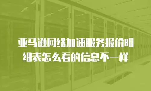 亚马逊网络加速服务报价明细表怎么看的信息不一样
