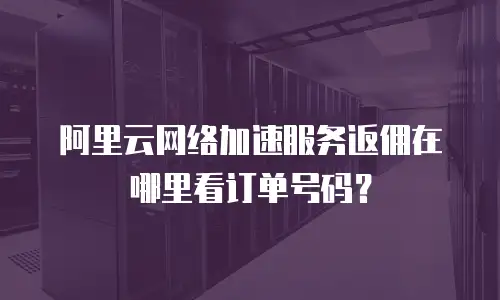 阿里云网络加速服务返佣在哪里看订单号码？