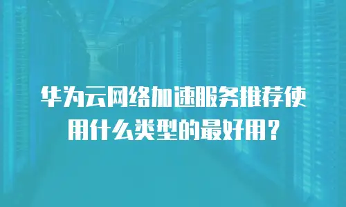 华为云网络加速服务推荐使用什么类型的最好用？