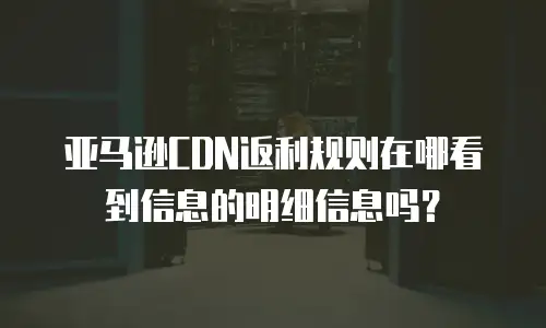 亚马逊CDN返利规则在哪看到信息的明细信息吗？