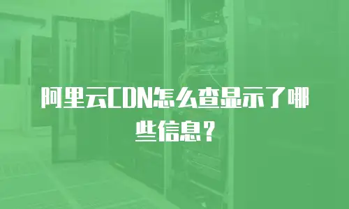 阿里云CDN怎么查显示了哪些信息？