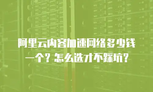 阿里云内容加速网络多少钱一个？怎么选才不踩坑？