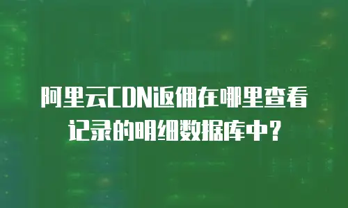 阿里云CDN返佣在哪里查看记录的明细数据库中？