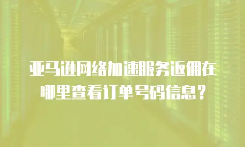 亚马逊网络加速服务返佣在哪里查看订单号码信息？