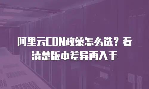阿里云CDN政策怎么选？看清楚版本差异再入手