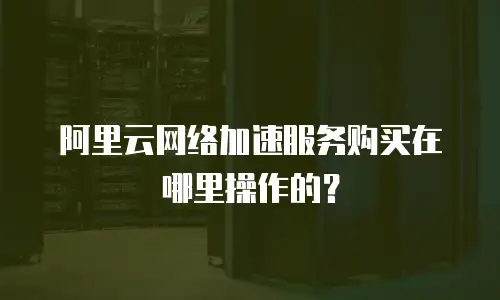 阿里云网络加速服务购买在哪里操作的？