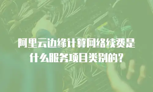 阿里云边缘计算网络续费是什么服务项目类别的？