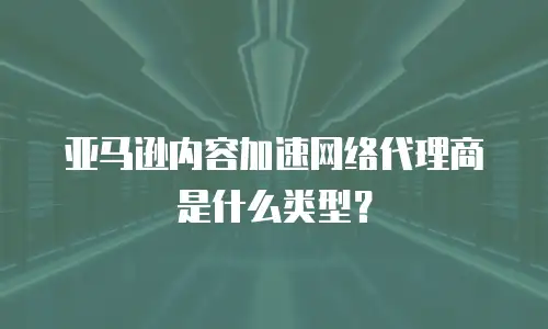 亚马逊内容加速网络代理商是什么类型？