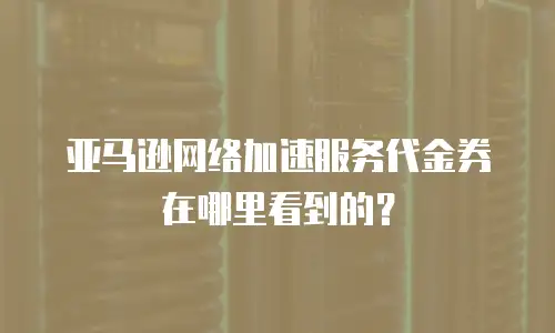 亚马逊网络加速服务代金券在哪里看到的？