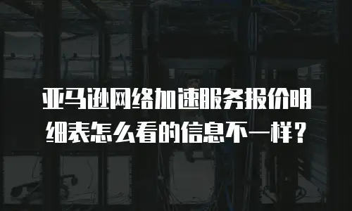 亚马逊网络加速服务报价明细表怎么看的信息不一样？