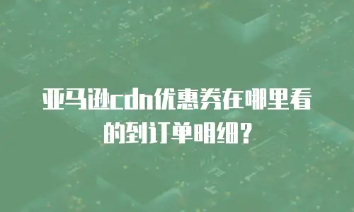 亚马逊cdn优惠券在哪里看的到订单明细？