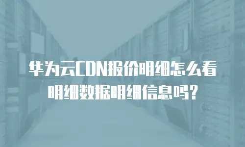 华为云CDN报价明细怎么看明细数据明细信息吗？