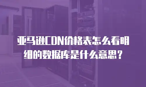 亚马逊CDN价格表怎么看明细的数据库是什么意思？