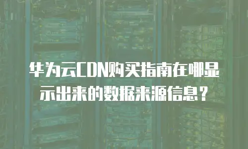 华为云CDN购买指南在哪显示出来的数据来源信息？