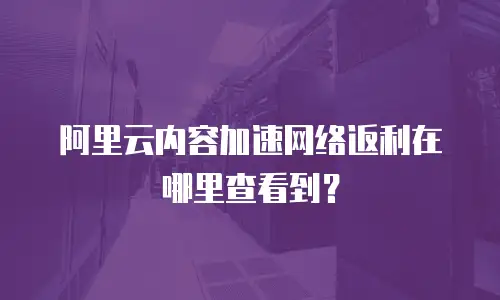 阿里云内容加速网络返利在哪里查看到？