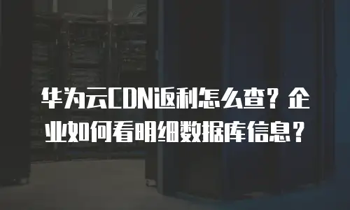 华为云CDN返利怎么查？企业如何看明细数据库信息？