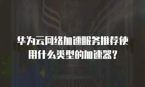 华为云网络加速服务推荐使用什么类型的加速器？
