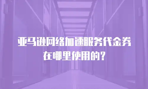 亚马逊网络加速服务代金券在哪里使用的？