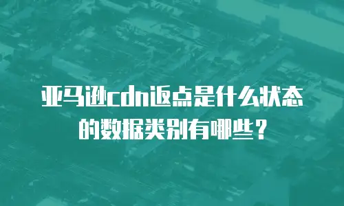 亚马逊cdn返点是什么状态的数据类别有哪些？