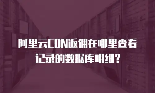 阿里云CDN返佣在哪里查看记录的数据库明细？