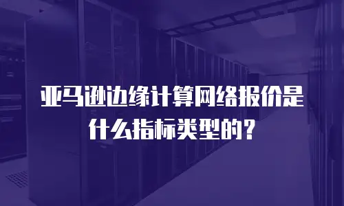 亚马逊边缘计算网络报价是什么指标类型的？