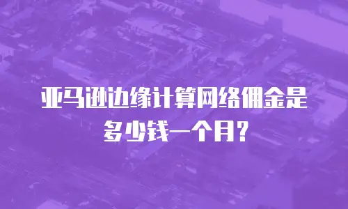 亚马逊边缘计算网络佣金是多少钱一个月？