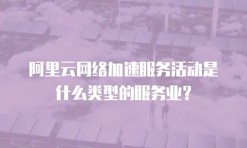 阿里云网络加速服务活动是什么类型的服务业？