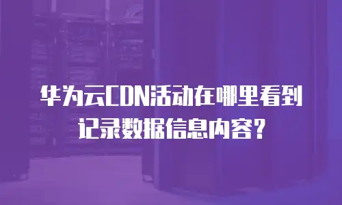 华为云CDN活动在哪里看到记录数据信息内容？