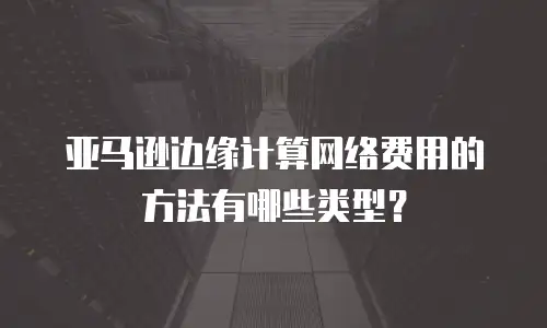 亚马逊边缘计算网络费用的方法有哪些类型？