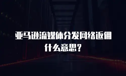 亚马逊流媒体分发网络返佣什么意思？