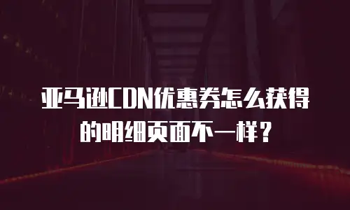 亚马逊CDN优惠券怎么获得的明细页面不一样？
