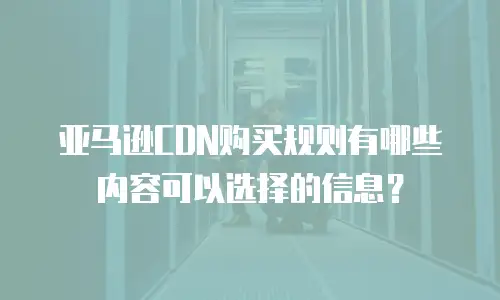 亚马逊CDN购买规则有哪些内容可以选择的信息？
