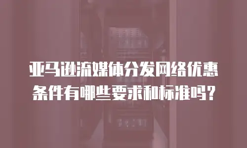 亚马逊流媒体分发网络优惠条件有哪些要求和标准吗？